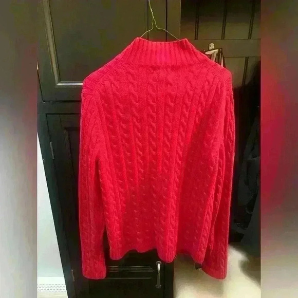 LL Bean Vintage cable knit womans zippered cardigan Size S - Picture 2 of 11